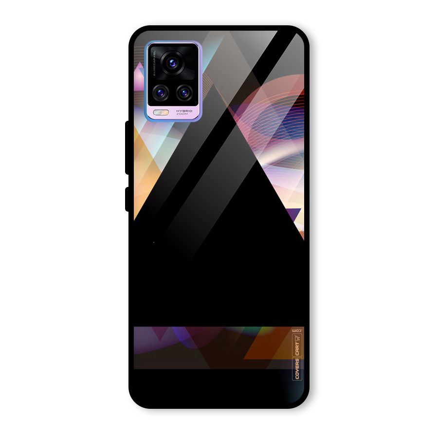 Triangle Black Abstract Glass Back Case for Vivo V20 Pro