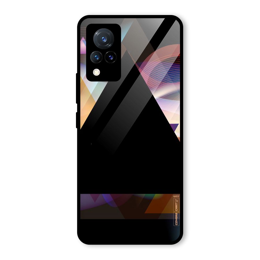 Triangle Black Abstract Glass Back Case for Vivo V21 5G