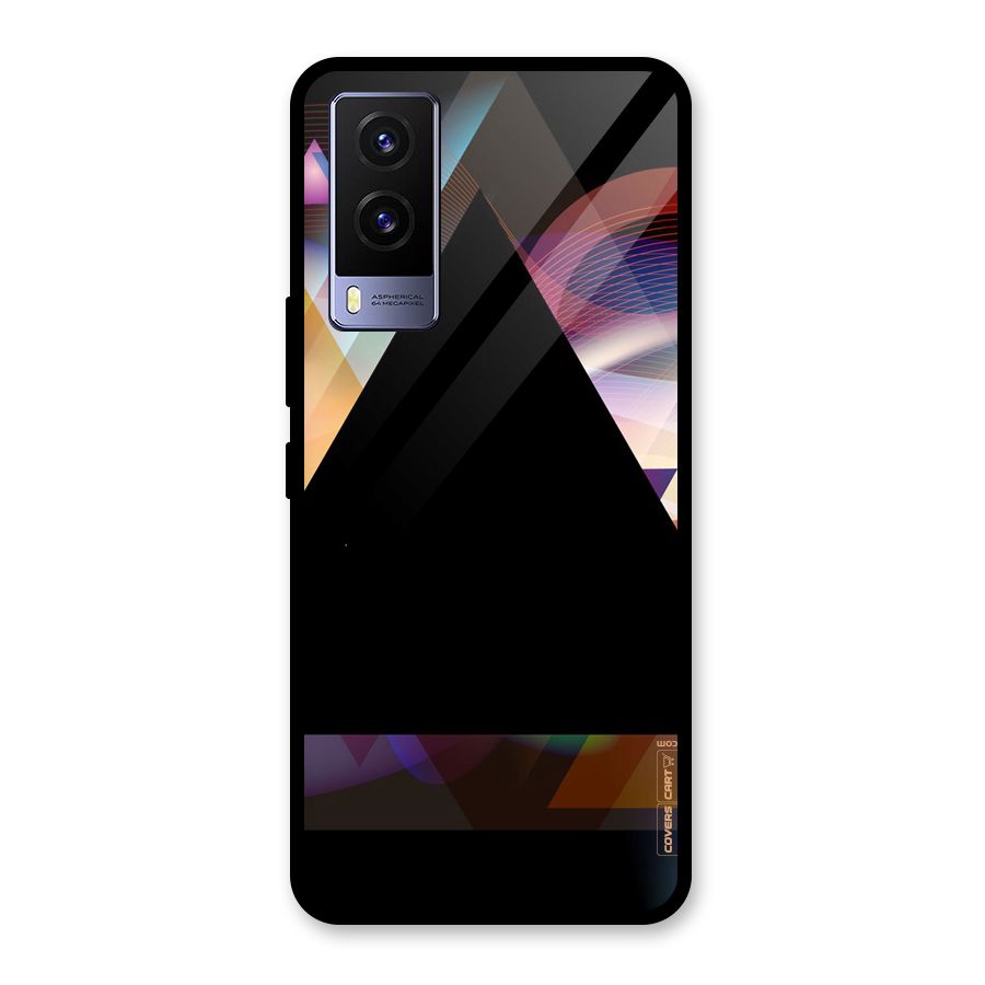 Triangle Black Abstract Glass Back Case for Vivo V21e 5G