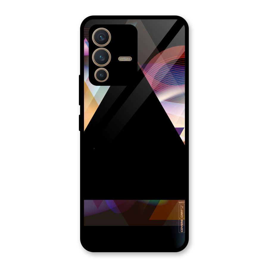 Triangle Black Abstract Glass Back Case for Vivo V23 5G