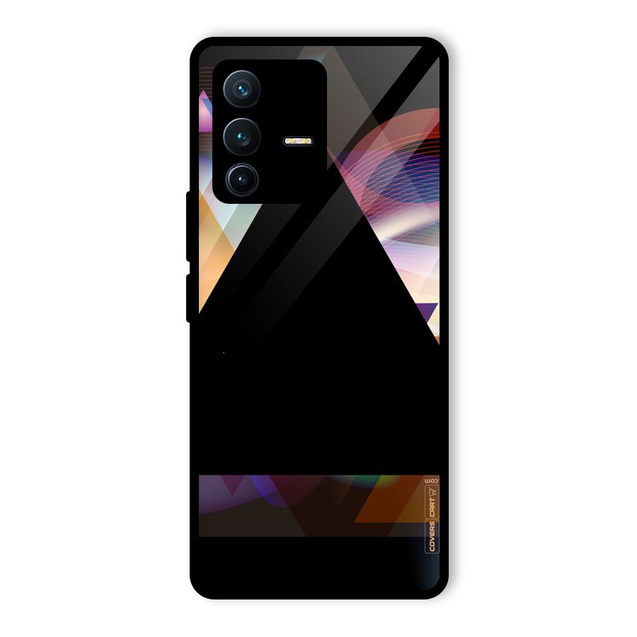 Triangle Black Abstract Glass Back Case for Vivo V23 Pro