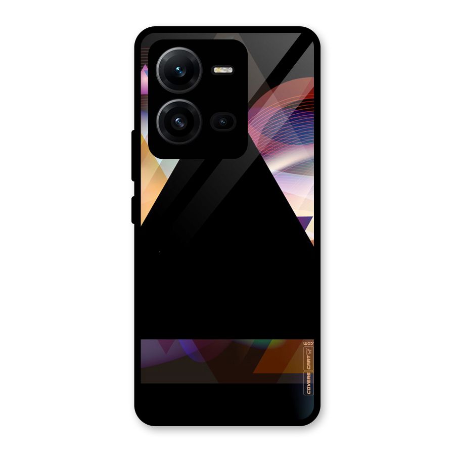 Triangle Black Abstract Glass Back Case for Vivo V25