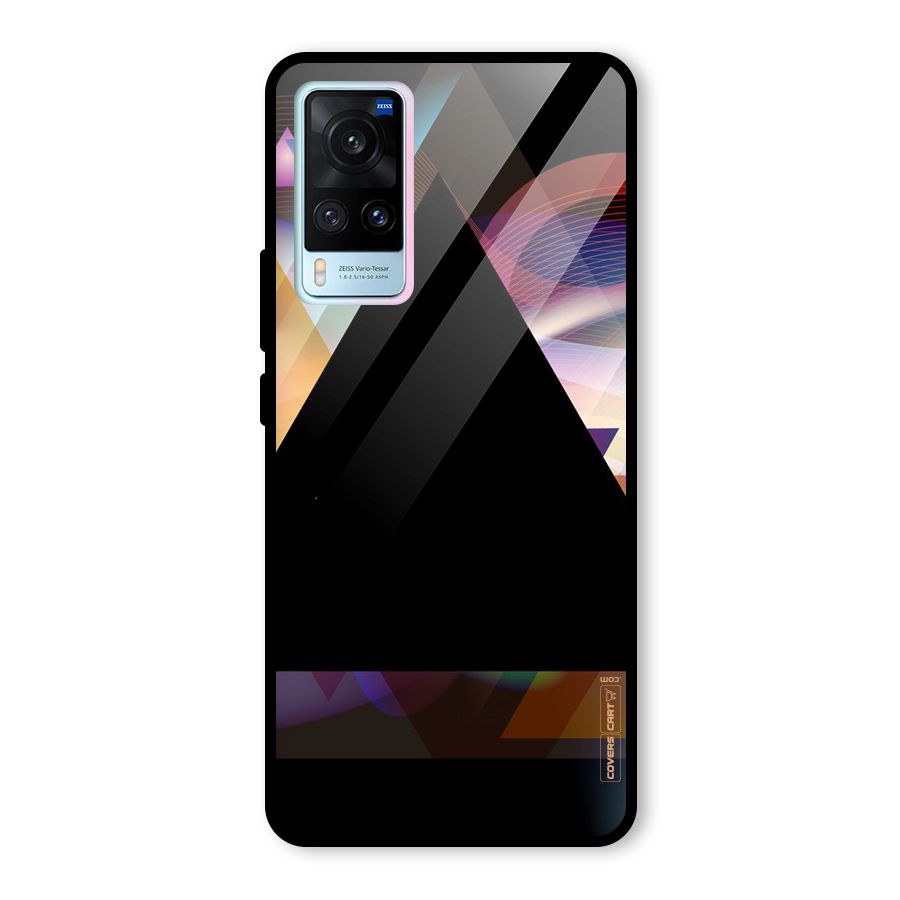 Triangle Black Abstract Glass Back Case for Vivo X60