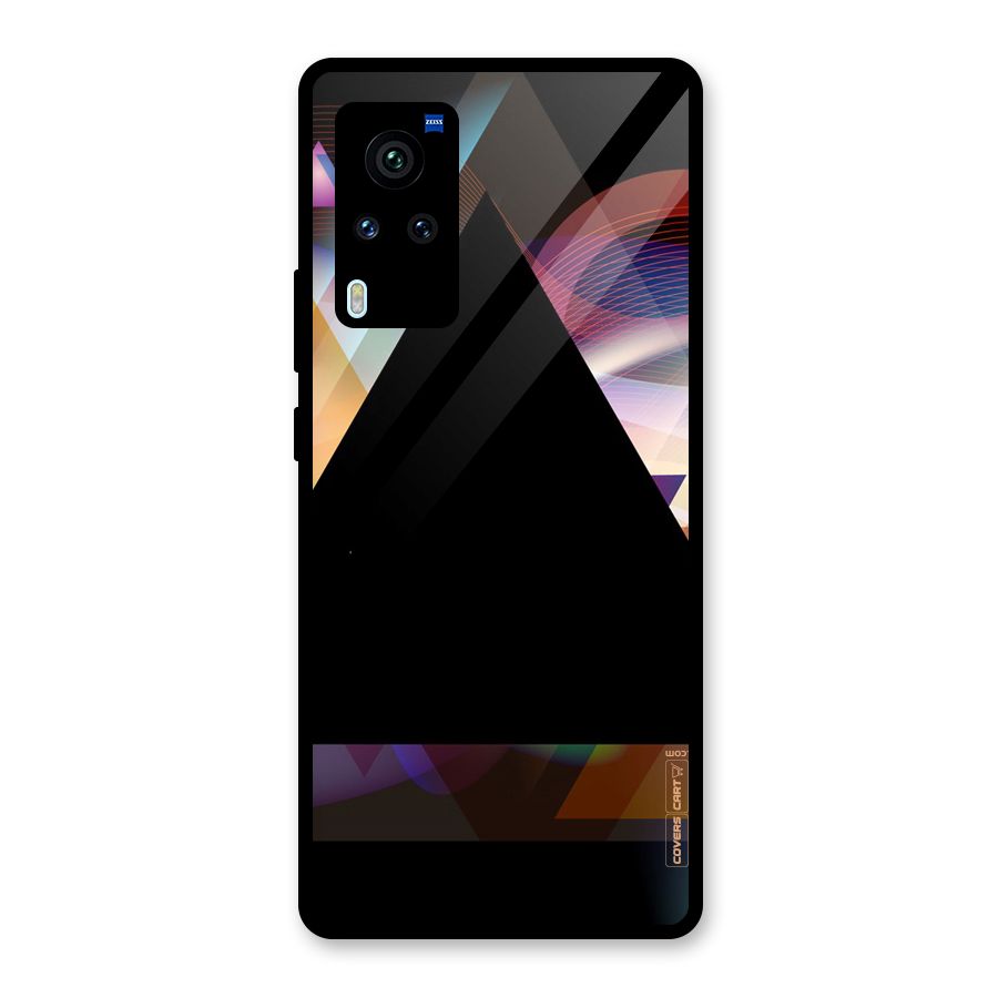 Triangle Black Abstract Glass Back Case for Vivo X60 Pro