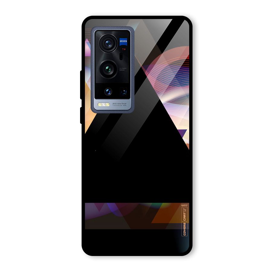Triangle Black Abstract Glass Back Case for Vivo X60 Pro Plus
