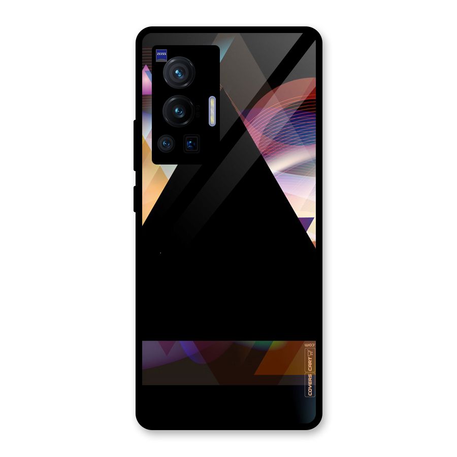 Triangle Black Abstract Glass Back Case for Vivo X70 Pro