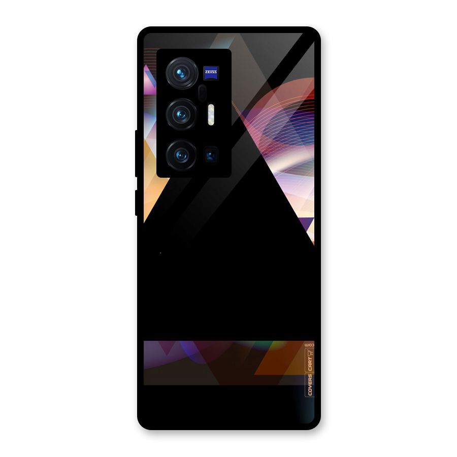 Triangle Black Abstract Glass Back Case for Vivo X70 Pro Plus