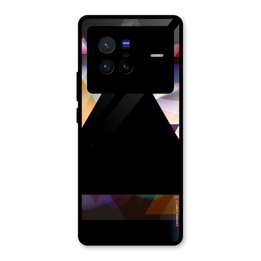Triangle Black Abstract Glass Back Case for Vivo X80
