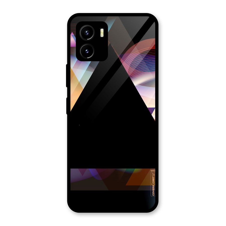 Triangle Black Abstract Glass Back Case for Vivo Y15s