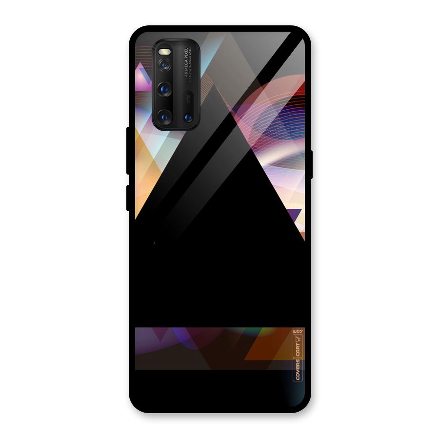 Triangle Black Abstract Glass Back Case for Vivo iQOO 3