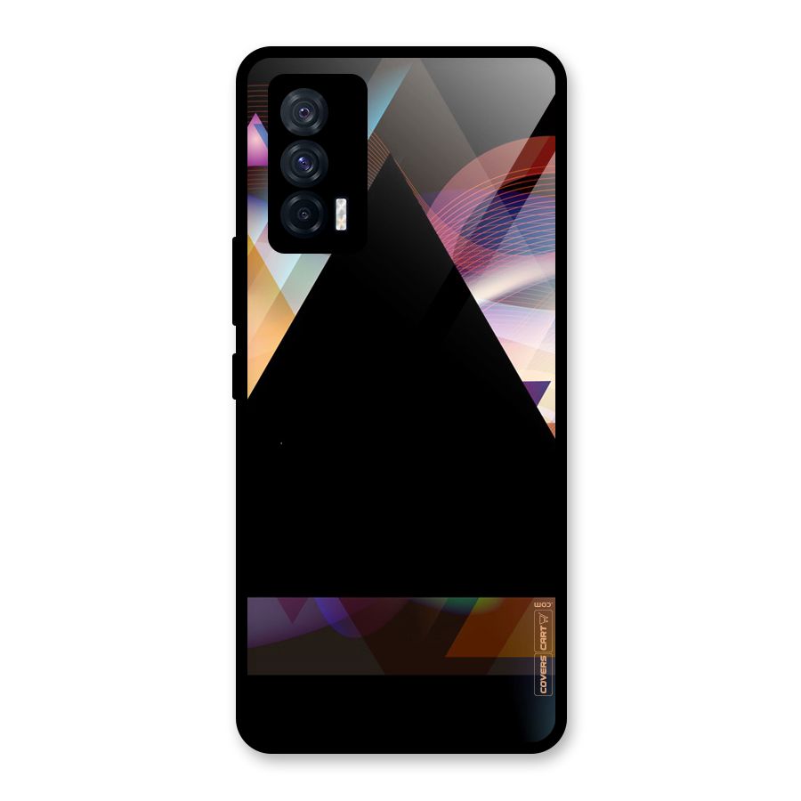 Triangle Black Abstract Glass Back Case for Vivo iQOO 7 5G