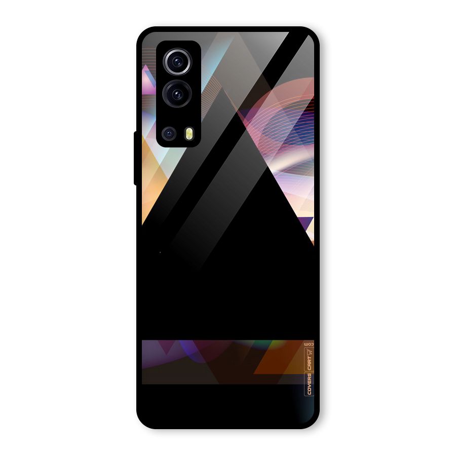 Triangle Black Abstract Glass Back Case for Vivo iQOO Z3