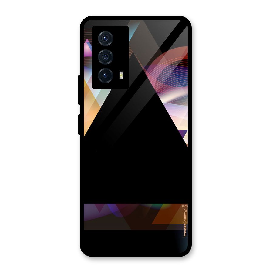 Triangle Black Abstract Glass Back Case for Vivo iQOO Z5