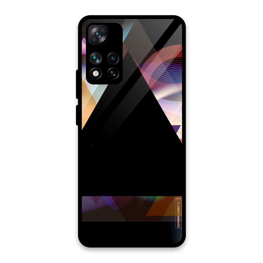 Triangle Black Abstract Glass Back Case for Xiaomi 11i HyperCharge 5G