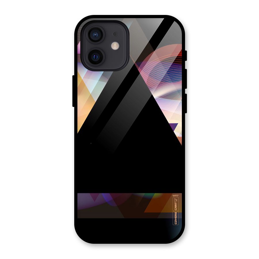 Triangle Black Abstract Glass Back Case for iPhone 12