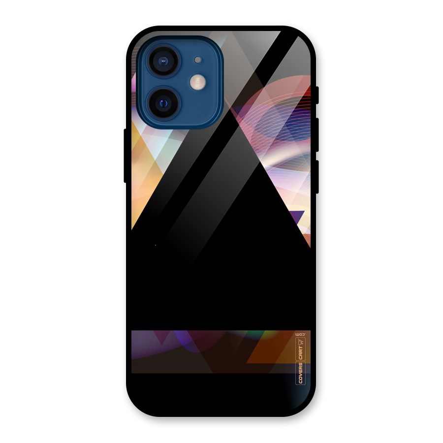Triangle Black Abstract Glass Back Case for iPhone 12 Mini