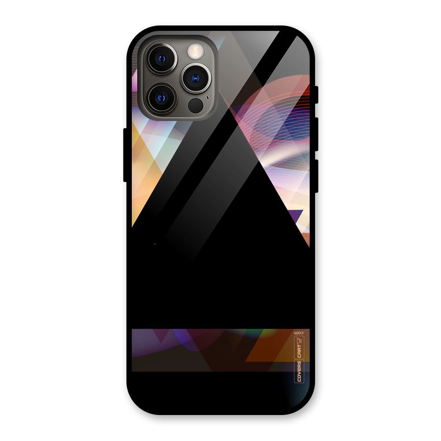 Triangle Black Abstract Glass Back Case for iPhone 12 Pro