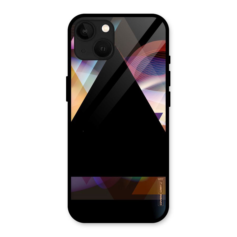 Triangle Black Abstract Glass Back Case for iPhone 13