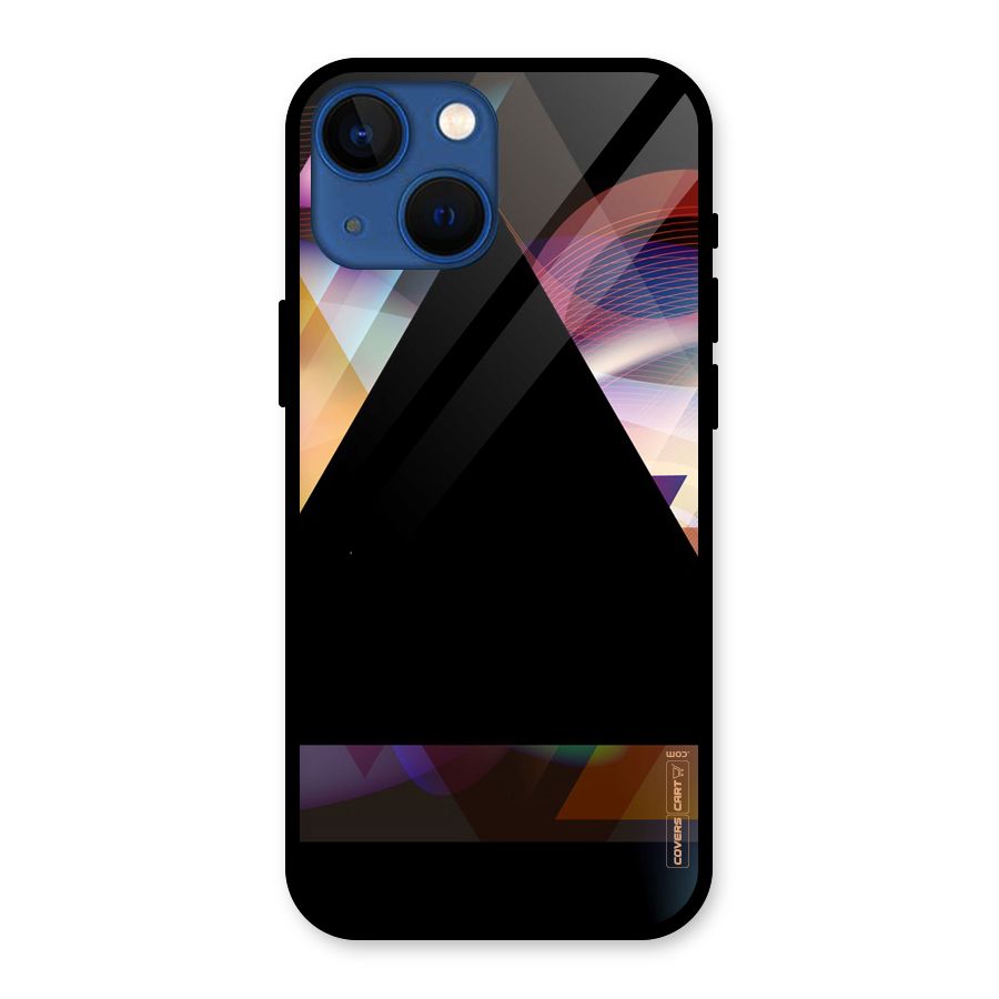 Triangle Black Abstract Glass Back Case for iPhone 13 Mini