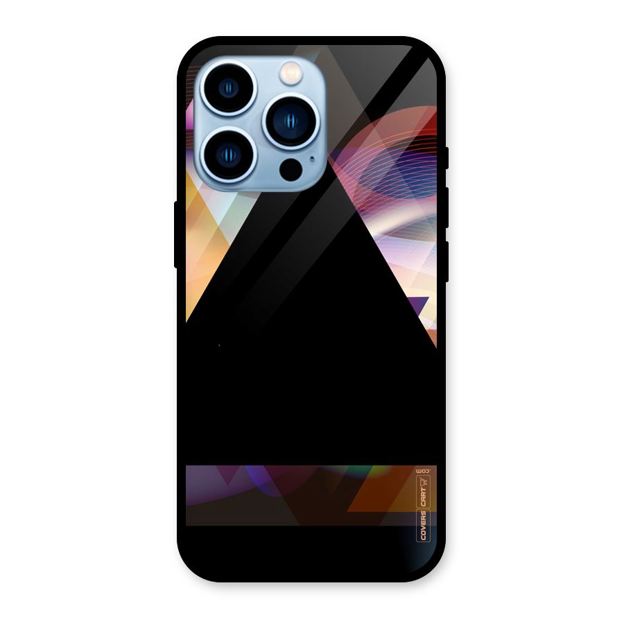 Triangle Black Abstract Glass Back Case for iPhone 13 Pro
