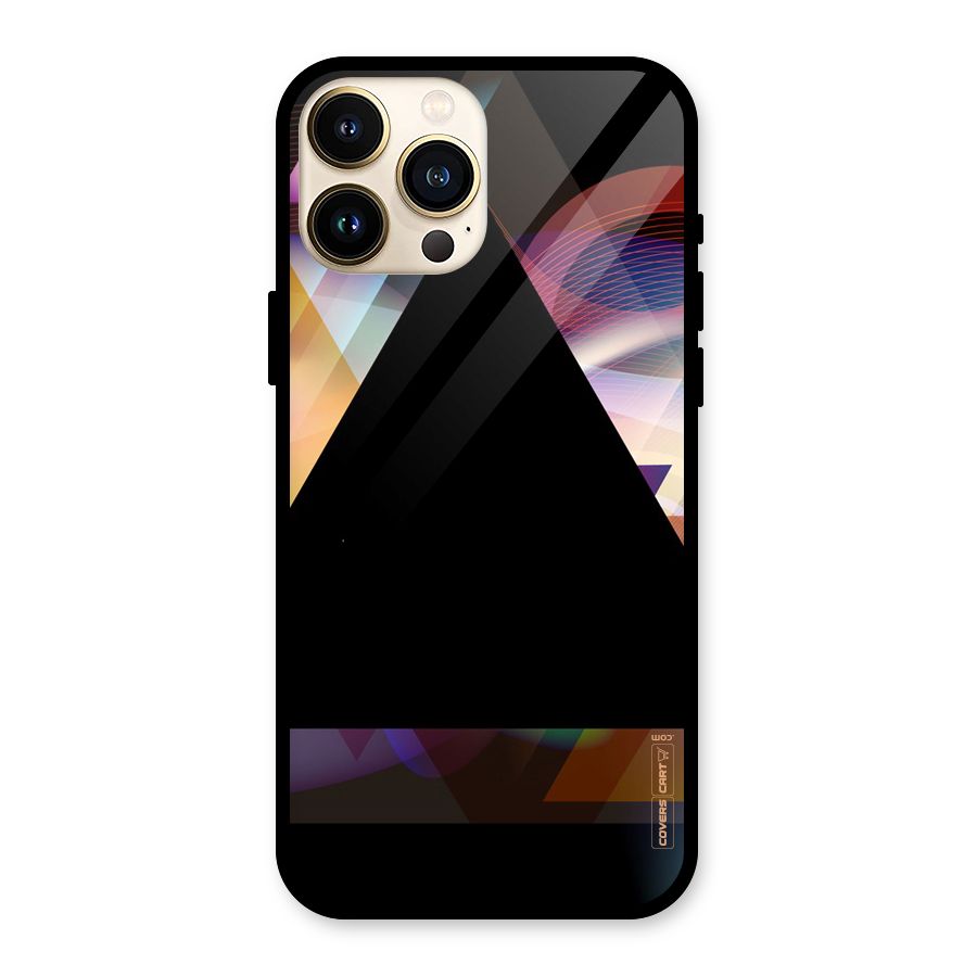 Triangle Black Abstract Glass Back Case for iPhone 13 Pro Max