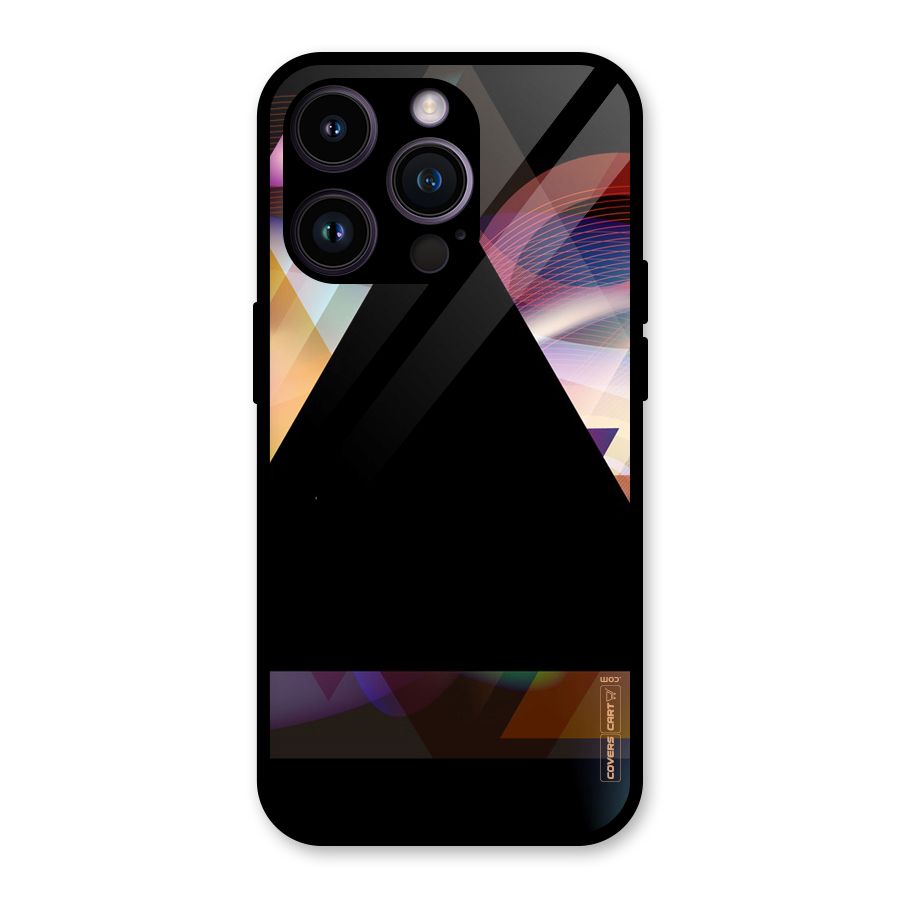 Triangle Black Abstract Glass Back Case for iPhone 14 Pro