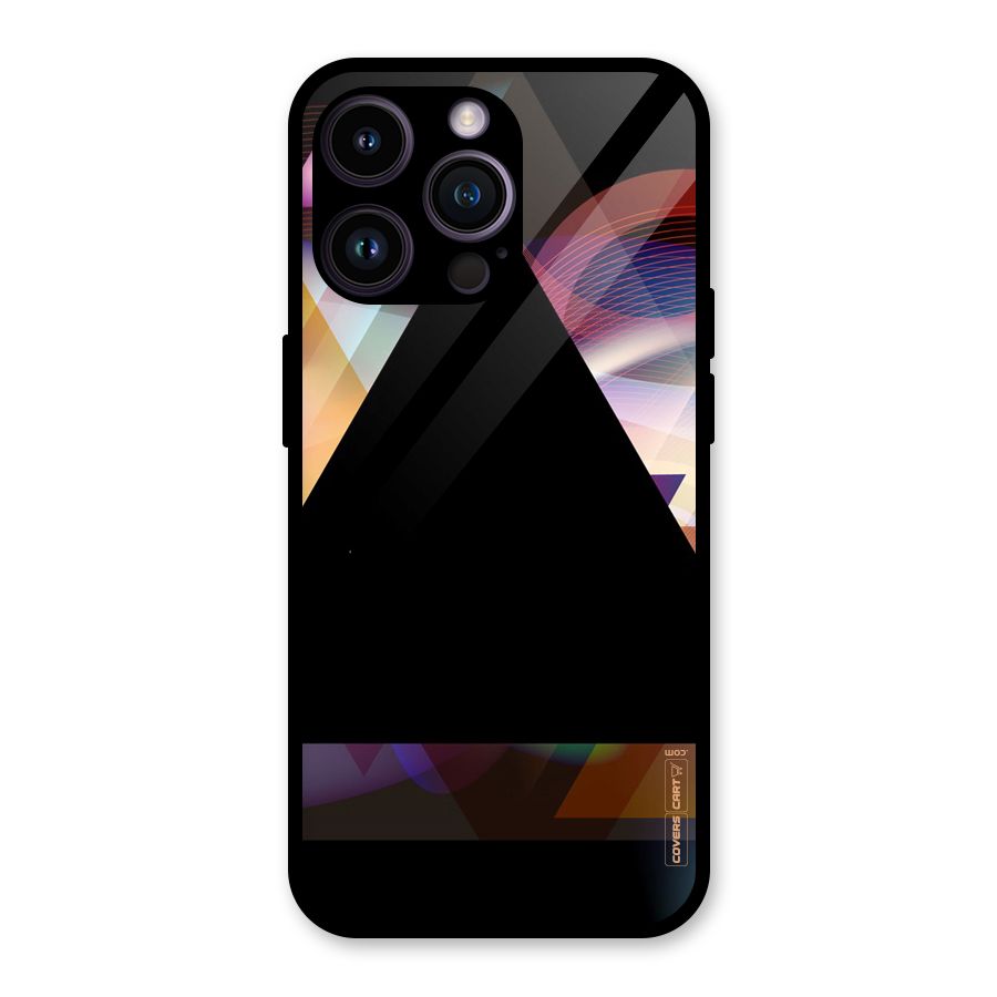 Triangle Black Abstract Glass Back Case for iPhone 14 Pro Max