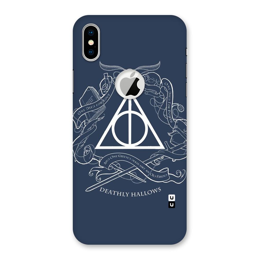 Triangle Blue Back Case for iPhone X Logo Cut