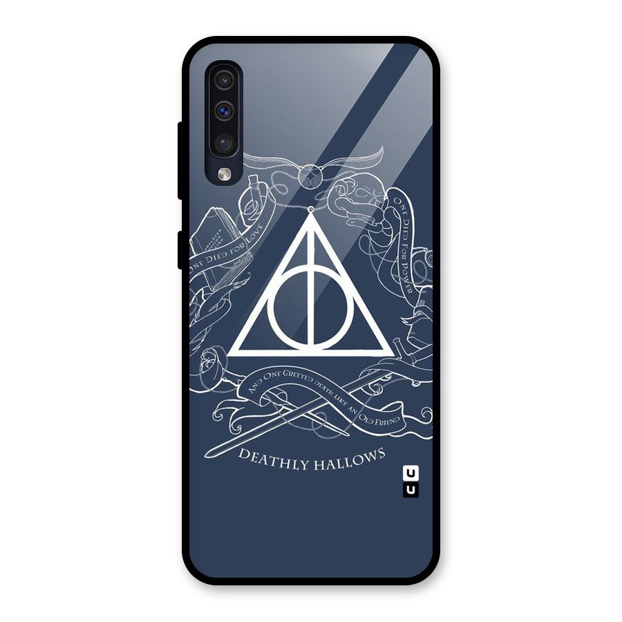 Triangle Blue Glass Back Case for Galaxy A50