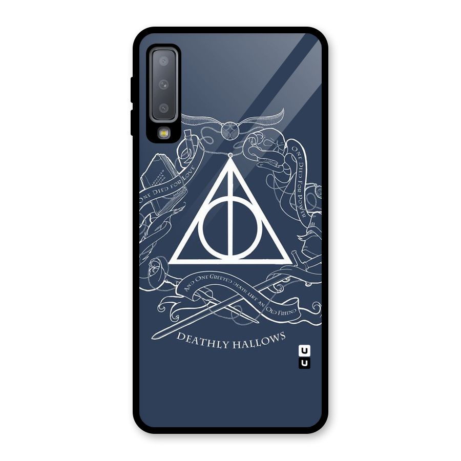Triangle Blue Glass Back Case for Galaxy A7 (2018)