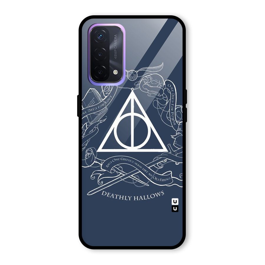 Triangle Blue Glass Back Case for Oppo A74 5G