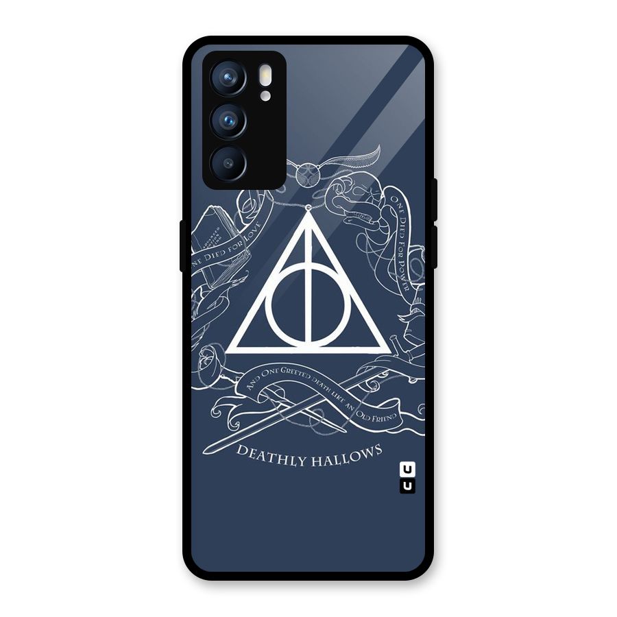 Triangle Blue Glass Back Case for Oppo Reno6 5G