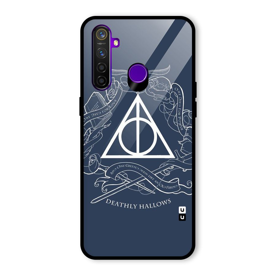 Triangle Blue Glass Back Case for Realme 5 Pro