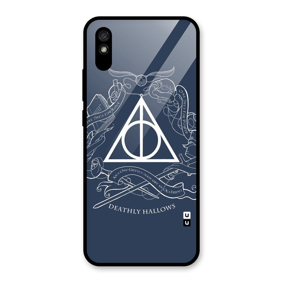 Triangle Blue Glass Back Case for Redmi 9i