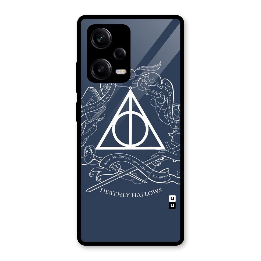 Triangle Blue Glass Back Case for Redmi Note 12 Pro