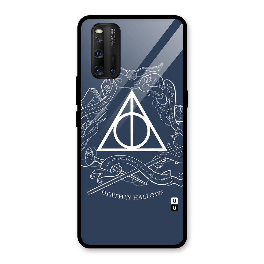 Triangle Blue Glass Back Case for Vivo iQOO 3