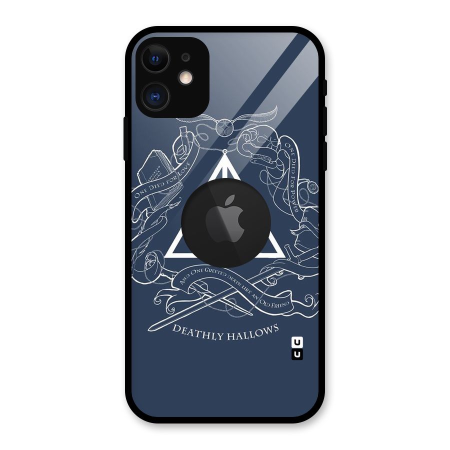 Triangle Blue Glass Back Case for iPhone 11 Logo Cut