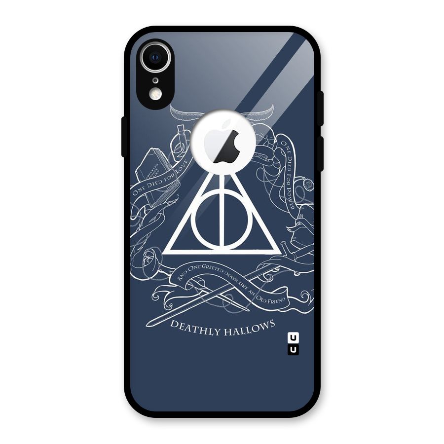 Triangle Blue Glass Back Case for iPhone XR Logo Cut