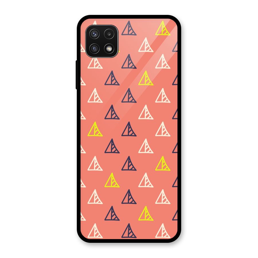 Triangular Boho Pattern Glass Back Case for Galaxy A22 5G