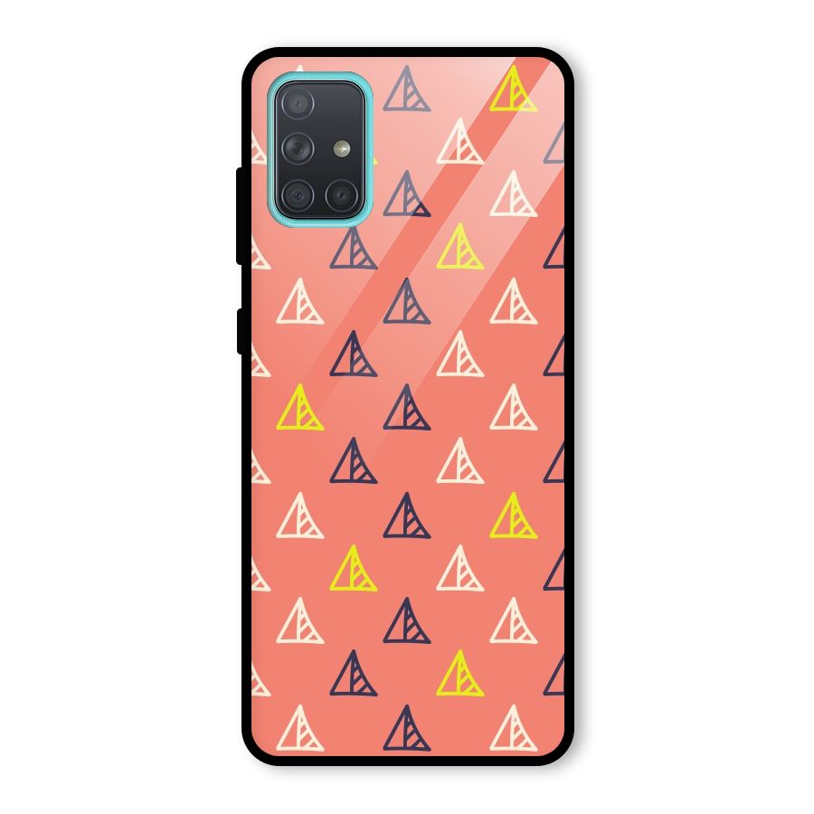Triangular Boho Pattern Glass Back Case for Galaxy A71