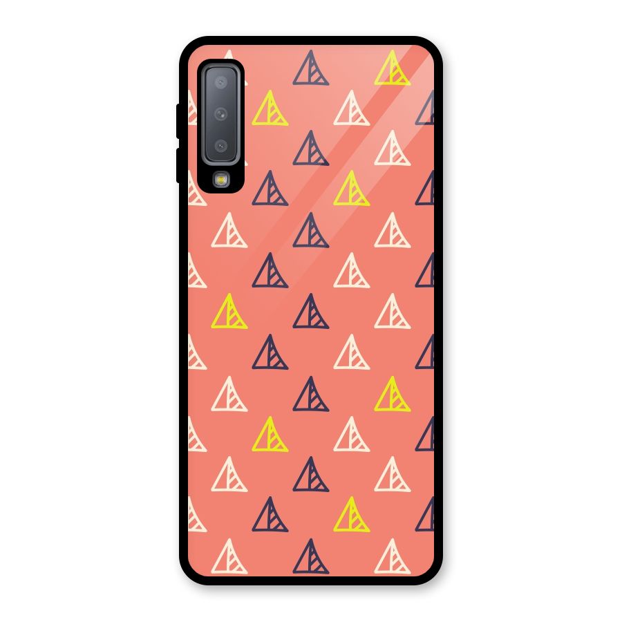 Triangular Boho Pattern Glass Back Case for Galaxy A7 (2018)