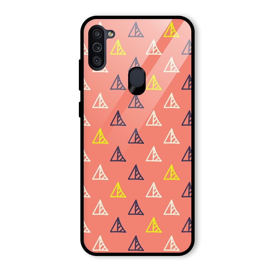 Triangular Boho Pattern Glass Back Case for Galaxy M11