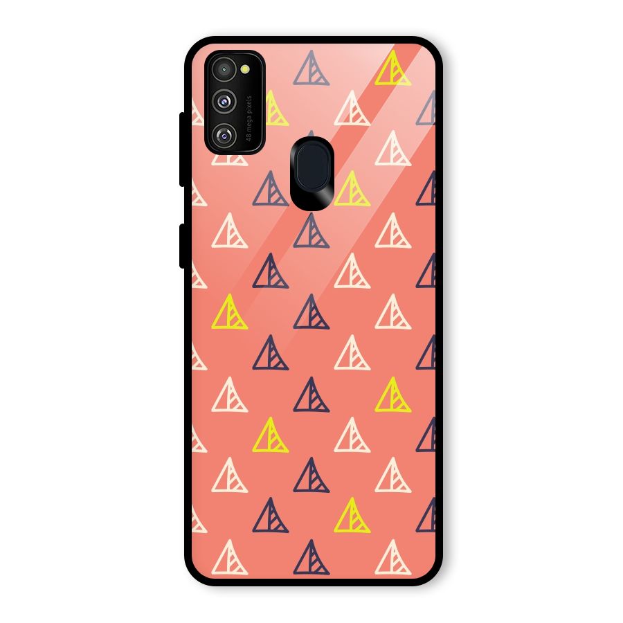 Triangular Boho Pattern Glass Back Case for Galaxy M30s