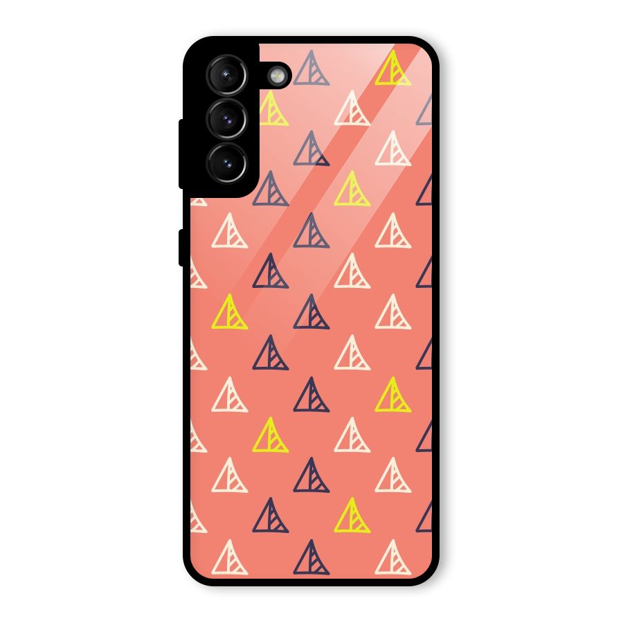 Triangular Boho Pattern Glass Back Case for Galaxy S21 Plus