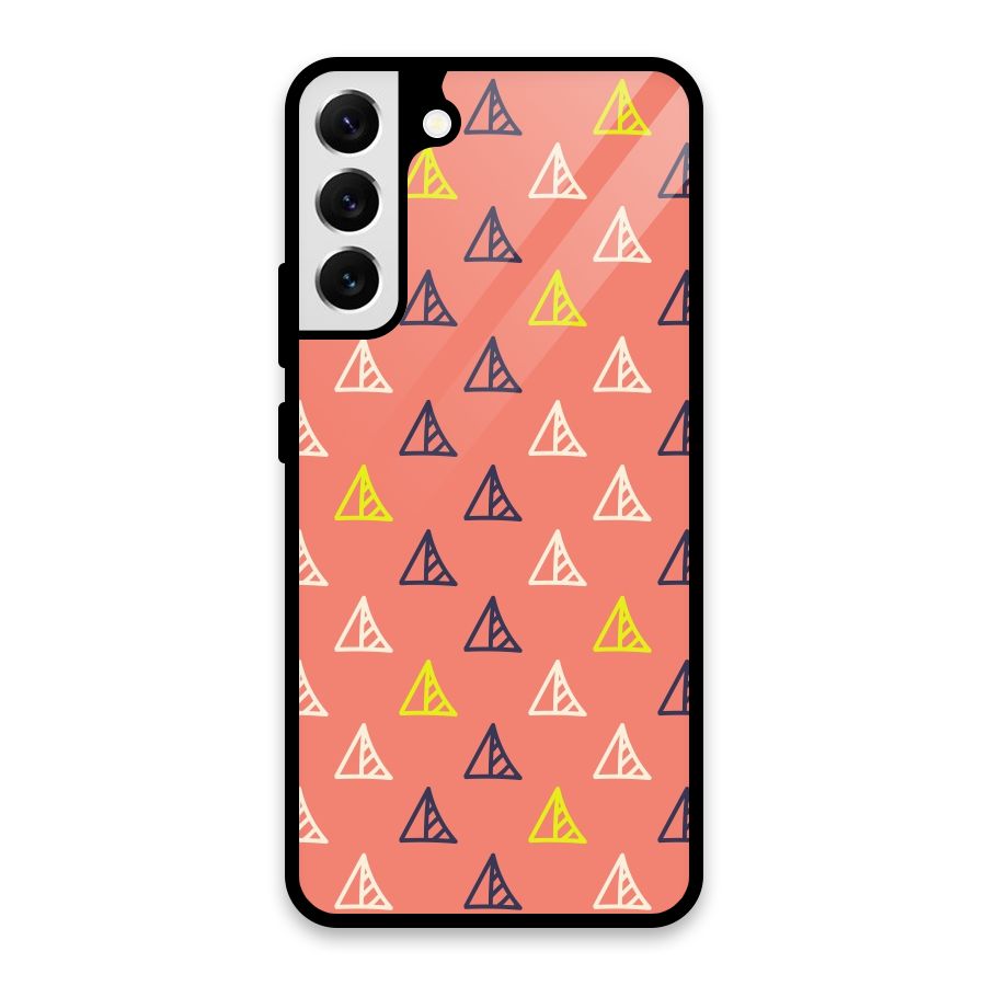 Triangular Boho Pattern Glass Back Case for Galaxy S22 Plus 5G