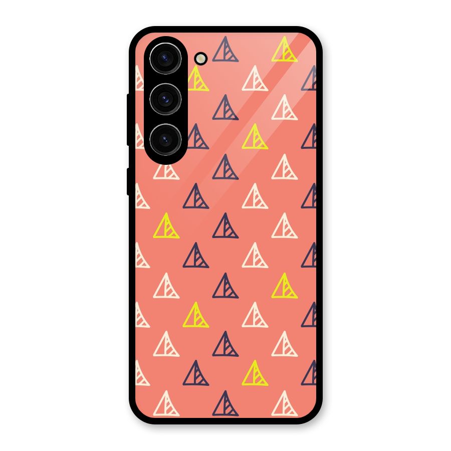 Triangular Boho Pattern Glass Back Case for Galaxy S23 Plus