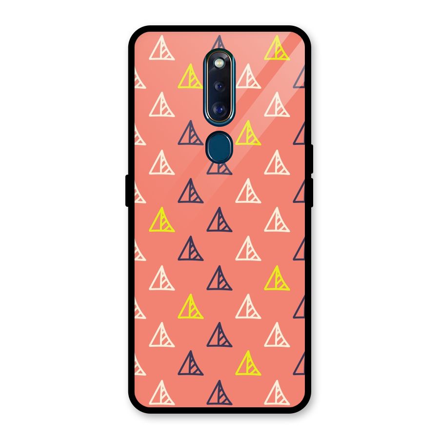 Triangular Boho Pattern Glass Back Case for Oppo F11 Pro