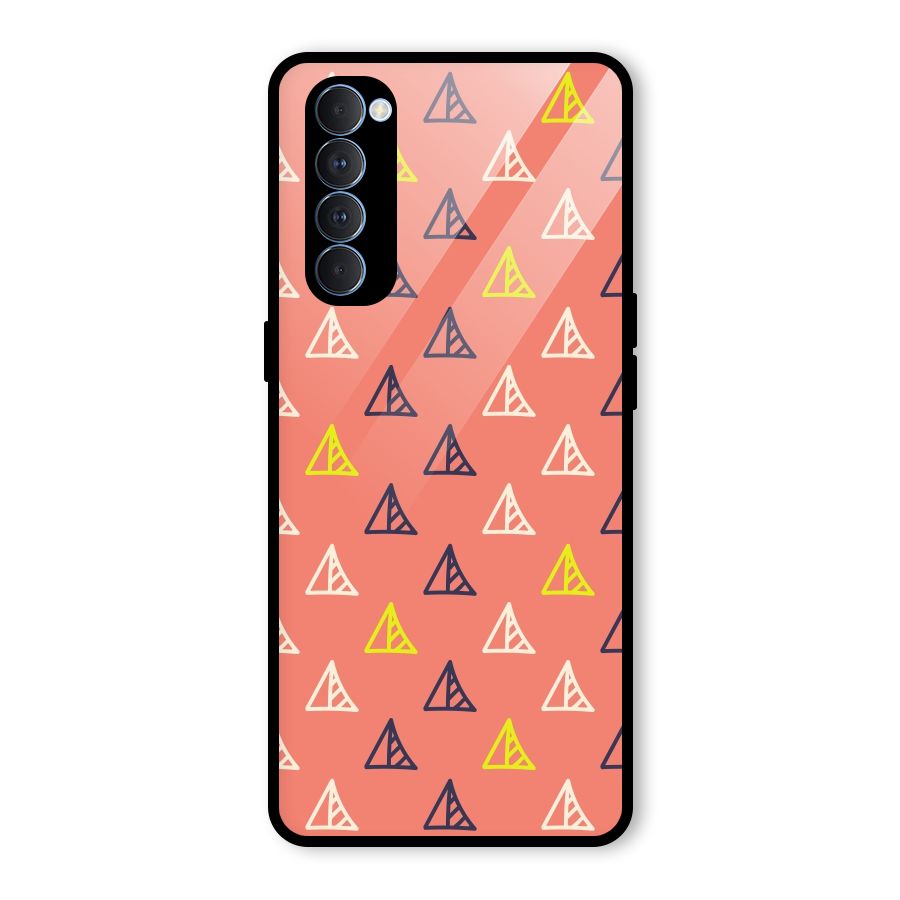Triangular Boho Pattern Glass Back Case for Oppo Reno4 Pro