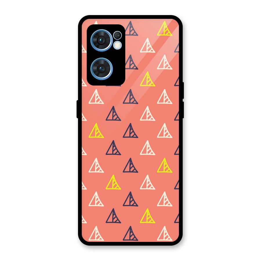 Triangular Boho Pattern Glass Back Case for Oppo Reno7 5G