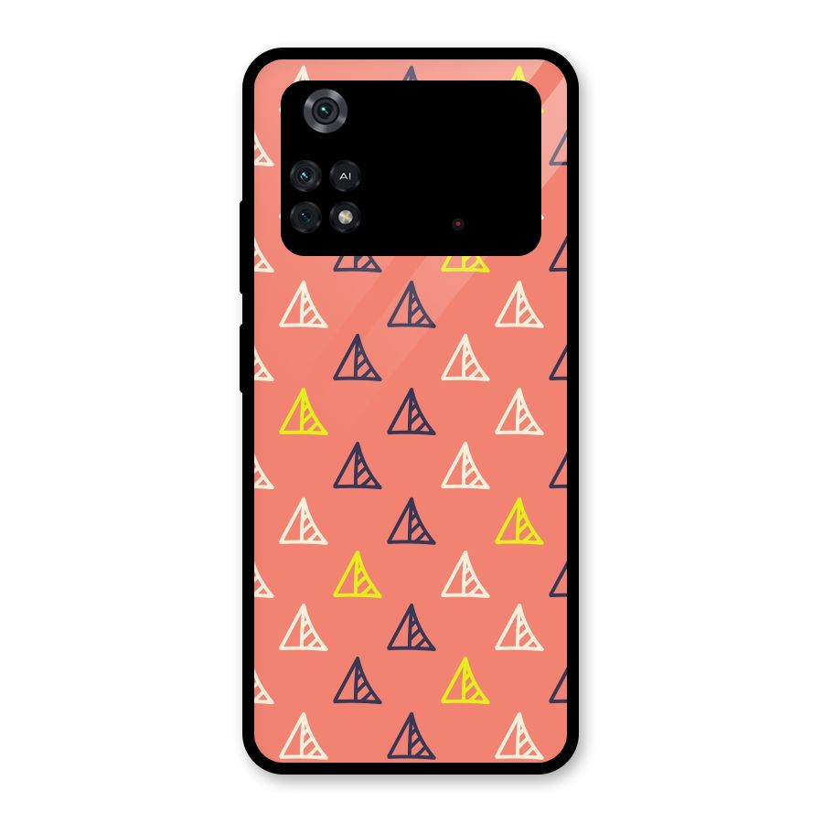 Triangular Boho Pattern Glass Back Case for Poco M4 Pro 4G